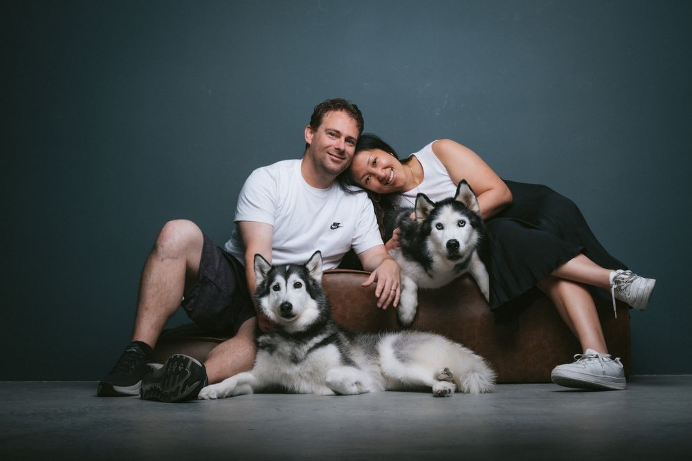 Couples with Pets portrait by Furtographed