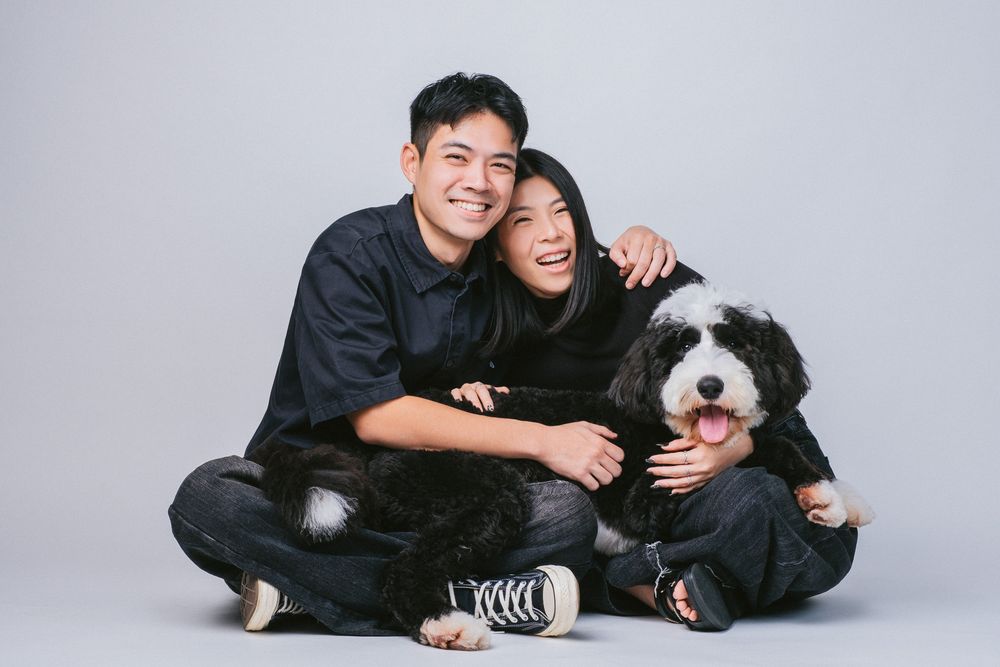 Couples with Pets portrait by Furtographed