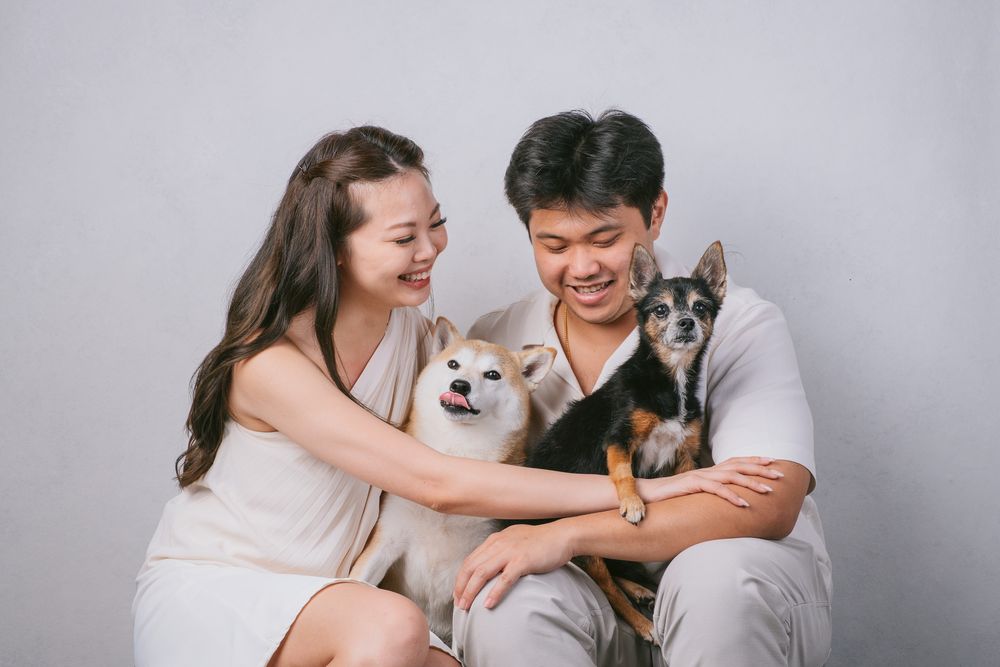 Couples with Pets portrait by Furtographed