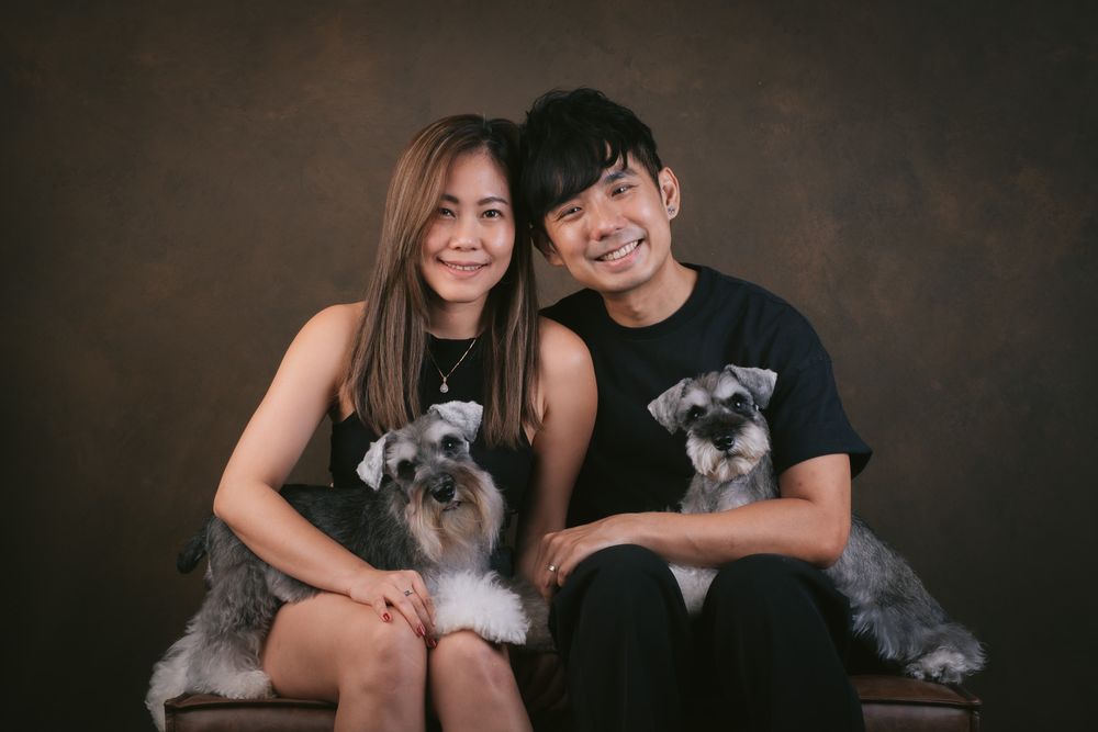 Couples with Pets portrait by Furtographed
